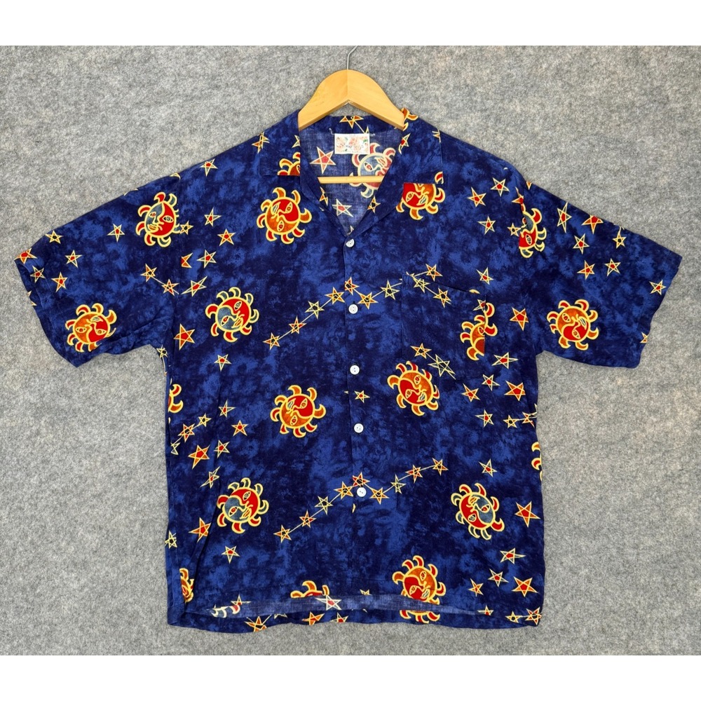 VTG Tropicana Hawaiian Shirt Mens Medium ?‎ Camp Sun Stars 60s 70s Aloha Rare